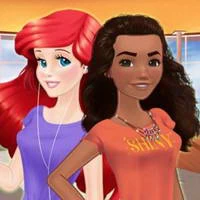 Ariel and Moana Princess on Vacation game screenshot