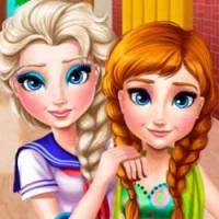 Elsa and Anna Frozen: College Makeover game screenshot