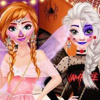 Frozen Sisters Halloween Party game screenshot