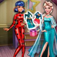 Ladybug and Elsa Dress up