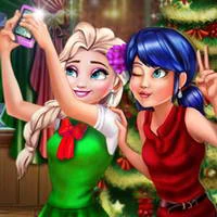 Ladybug And Elsa Xmas Selfie game screenshot