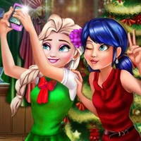 Ladybug And Elsa Xmas Selfie